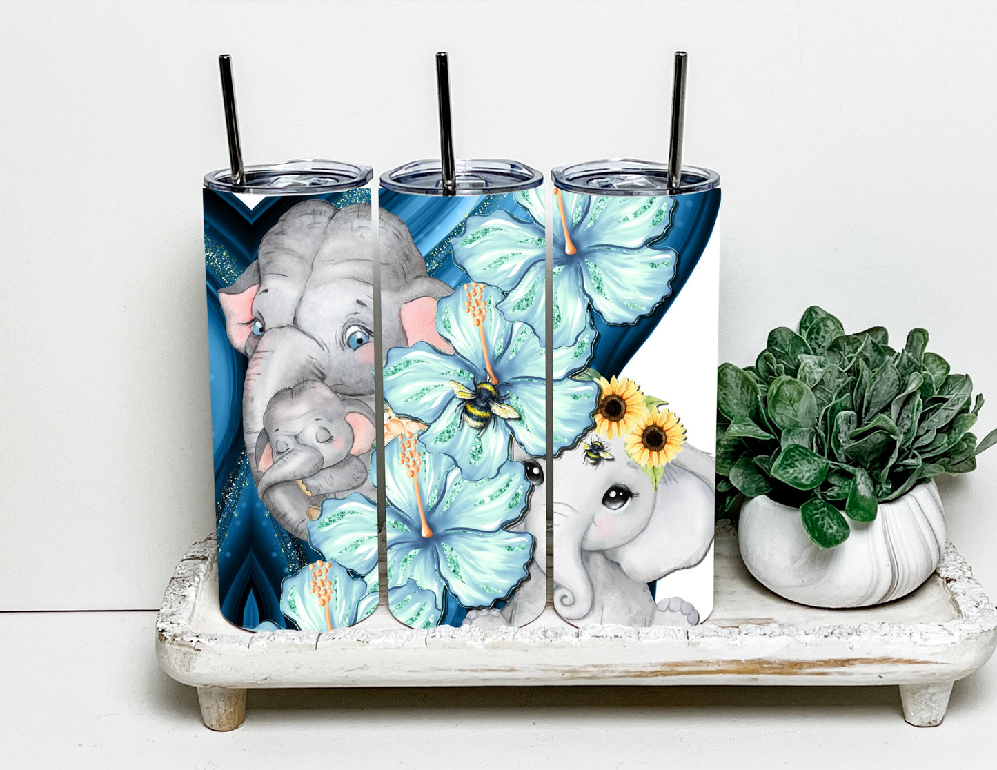 Mama and Baby Elephant