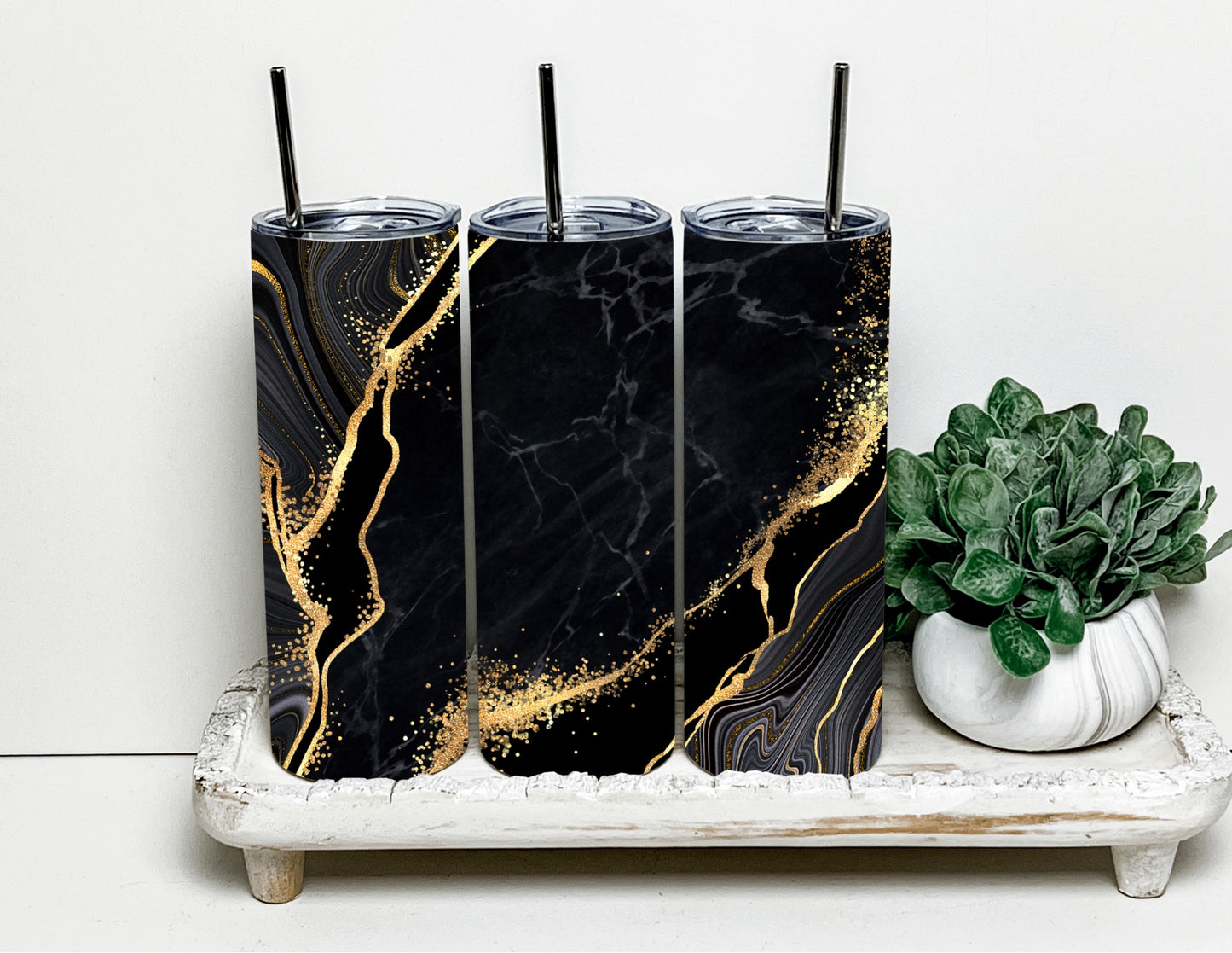 Gold and black geode