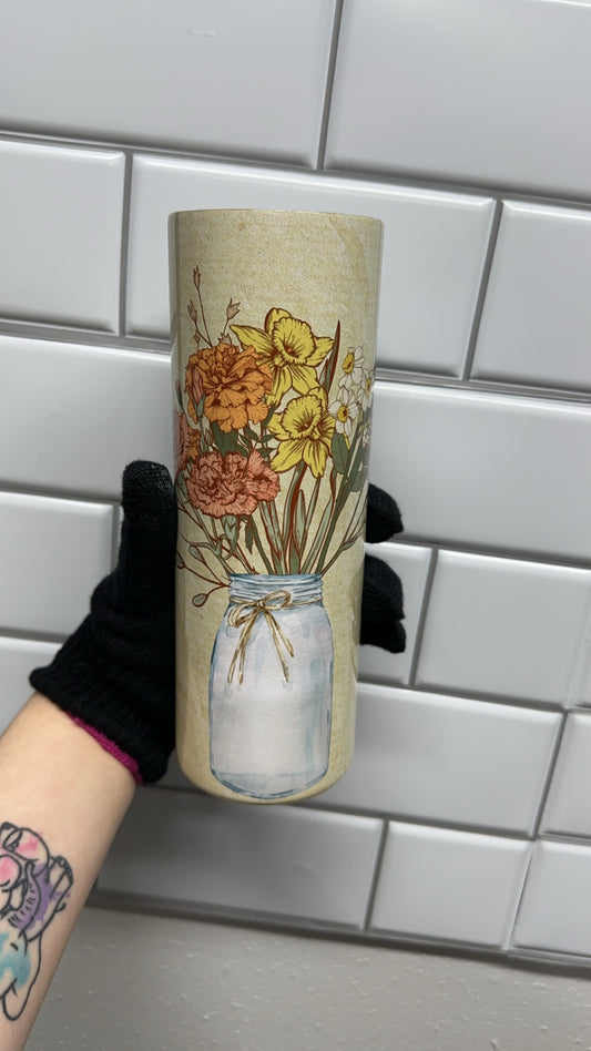 Custom birth flower tumbler