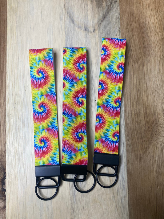 Tie dye keychain wristlet