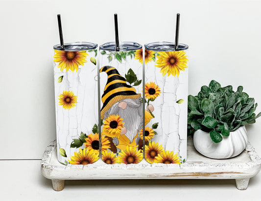 Sunflower gnome tumbler