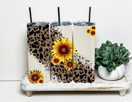 Leopard with flowers