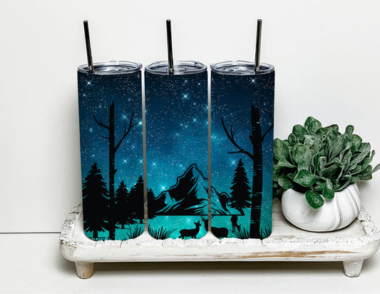 Night sky mountains
