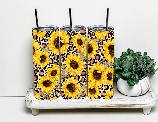 Cheetah Sunflower tumbler