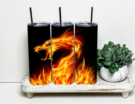 Orange dragon tumbler