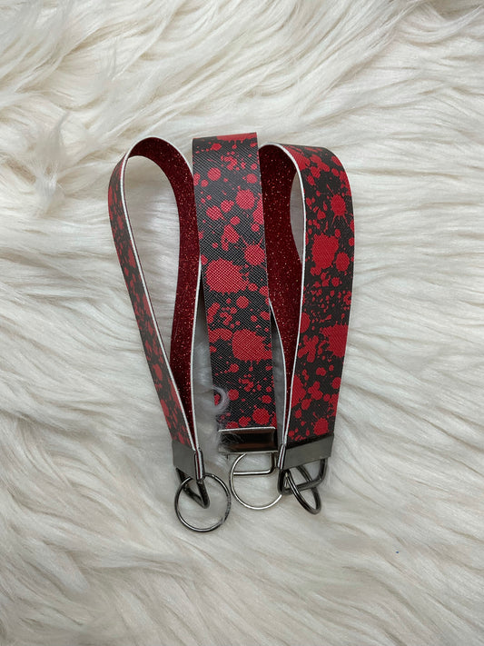 Red blood splatter keychain wristlet